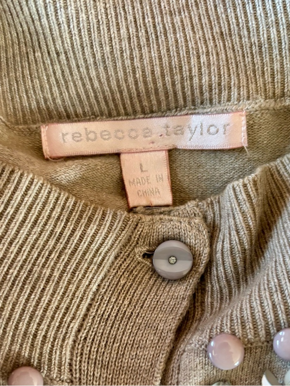 Rebecca Taylor Camel Embellished Crewneck Cardigan - Picture 5 of 7